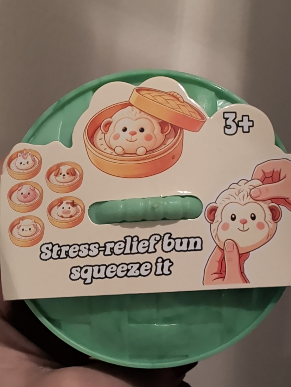 Stress-Relief Bun Squeeze Toy - Green